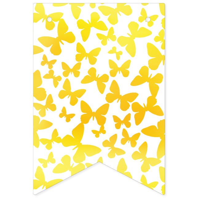 Butterfly Toss (Yellow) Bunting Flags (First Flag)
