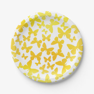 Butterfly Toss (Yellow) Paper Plate