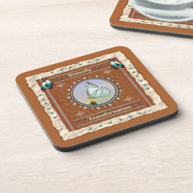 Butterfly  -Transformation- Cork Coaster Set of 6 (Left Side)