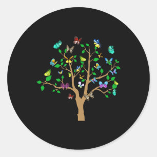 Butterfly Tree Beautiful Nature Design Sticker