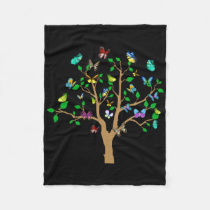 Butterfly Tree Beautiful Nature Design Sticker Fleece Blanket