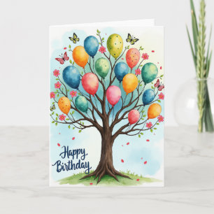 Butterfly Tree Birthday Card
