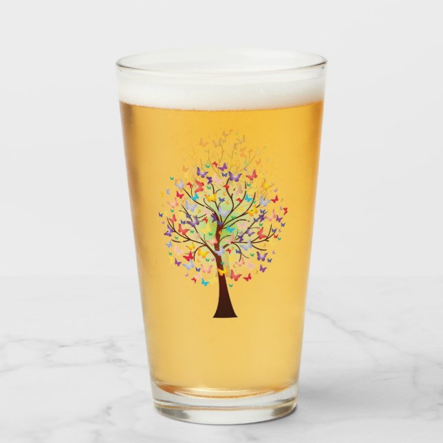 Butterfly Tree Glass (Front Filled)