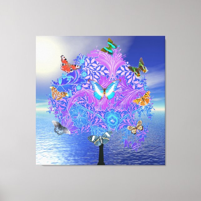 Butterfly Tree Stretched Canvas Print (Front)