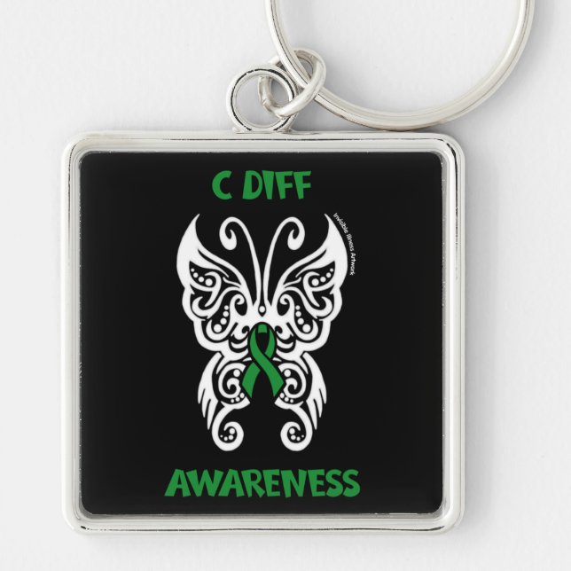 Butterfly/Tribal...C Diff Key Ring (Front)