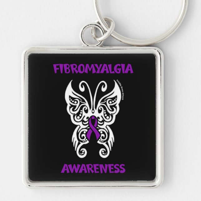 Butterfly/Tribal...Fibro Key Ring (Front)