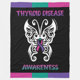 Butterfly Tribal...Thyroid Disease Fleece Blanket