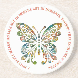 Butterfly - Tropical Colours w/ Quote Coaster