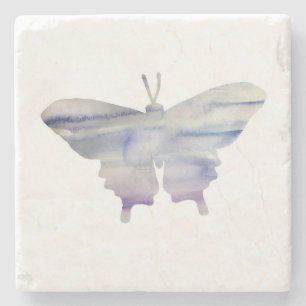 Butterfly Tropical Nature Painting Coastal Decor Stone Coaster