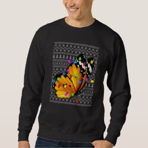 Butterfly Ugly Xmas Lighting Santa Butterfly Chris Sweatshirt