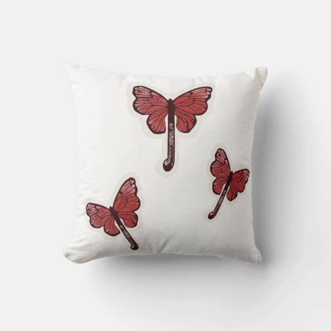 Butterfly Umbrella Fusion Throw Pillow (Front)