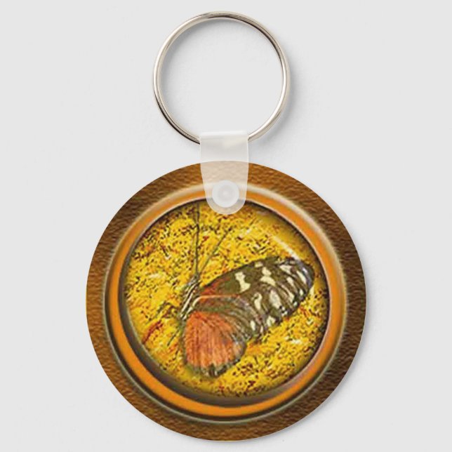 butterfly under glass key ring (Front)
