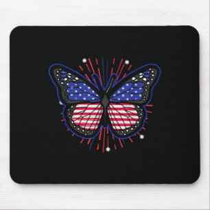 Butterfly USA American Flag _ Independence Day _ Mouse Pad