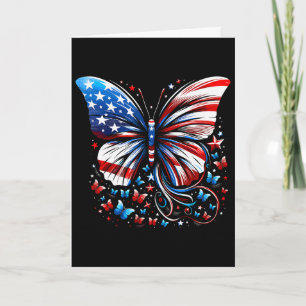 Butterfly Usa Flag Cute 4th Of July Funny American Card