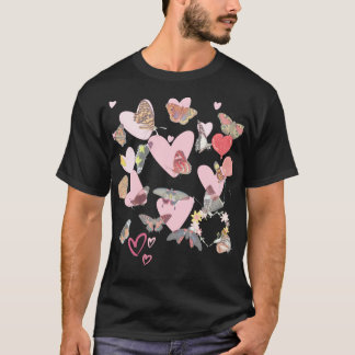 Butterfly Valentine's Day Heart Love  T-Shirt