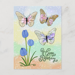 butterfly Vintag postcard