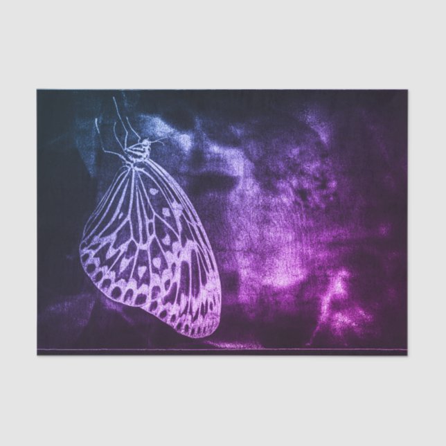 Butterfly Vintage Antique Purple Black Decoupage Tissue Paper (Front)
