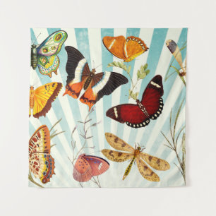 Butterfly vintage collage sky tapestry