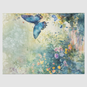 Butterfly Vintage Hand Writing Letter Decoupage Tissue Paper