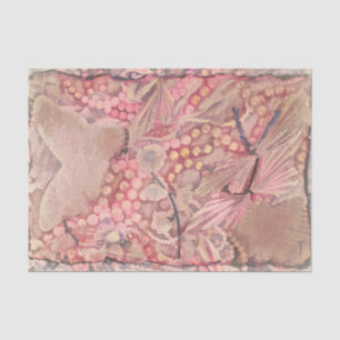 Butterfly Vintage Watercolor Sepia Pink Romantic Tissue Paper