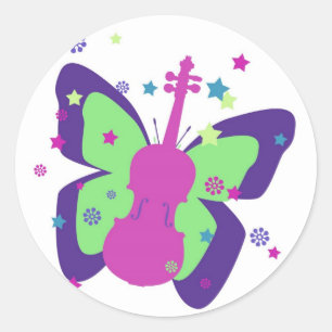 Butterfly Violin Sticker
