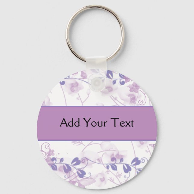 Butterfly Vision in Lilac Purple Key Ring (Front)