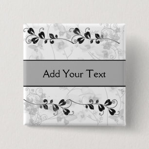 Butterfly Visions in Black and Grey 15 Cm Square Badge