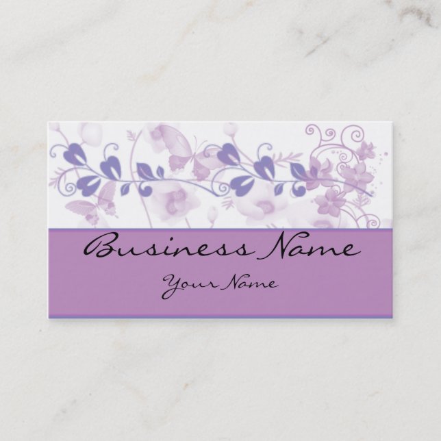 Butterfly Visions in Lilac Purple Business Card (Front)