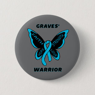 Butterfly/Warrior...Graves' 6 Cm Round Badge