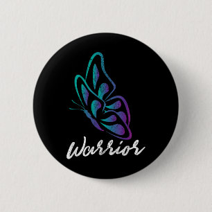 Butterfly Warrior - Suicide Prevention Awareness 6 Cm Round Badge
