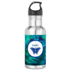 Butterfly Water Bottle Green and Blue Tie-Dye