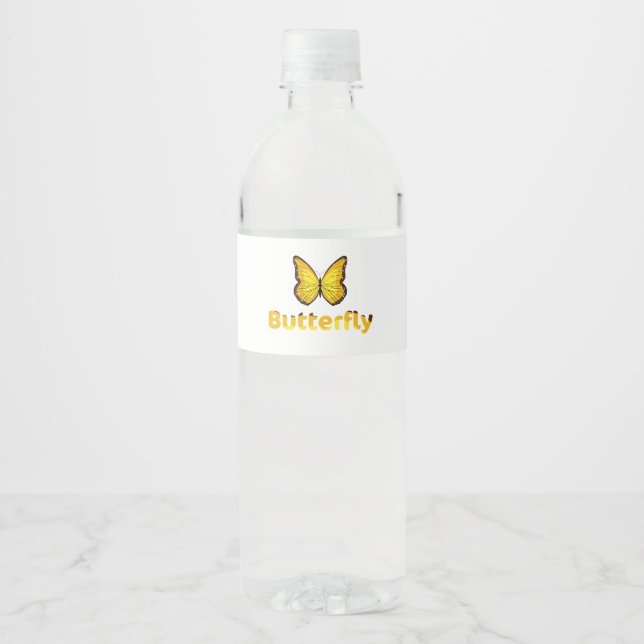 Butterfly Water Bottle Label (Front)