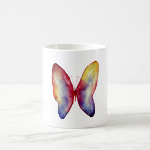 Butterfly Watercolor Art  Classic White Mug