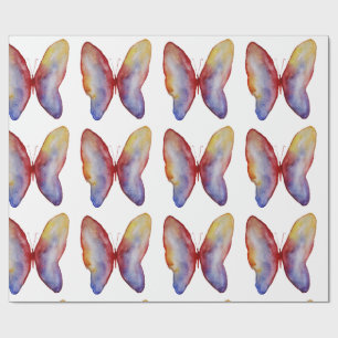Butterfly Watercolor Art Matte Wrapping Paper