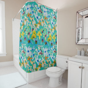 Butterfly watercolor art shower curtain