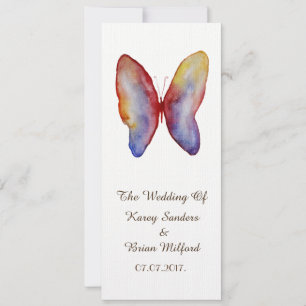 Butterfly, Watercolor Art Wedding Invitation