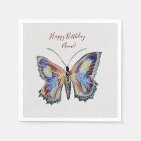 Butterfly watercolor Birthday Custom