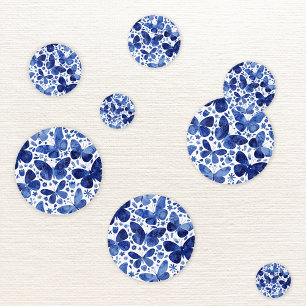 Butterfly Watercolor Blue Confetti