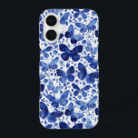 Butterfly Watercolor Blue Pattern iPhone 16 Case<br><div class="desc">Indigo blue and white watercolor butterfly painting. Protect and prettify your phone at the same time!  Original art by Nic Squirrell.</div>