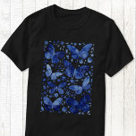 Butterfly Watercolor Blue T-Shirt<br><div class="desc">Indigo blue and white watercolor butterfly painting.  Original art by Nic Squirrell.</div>