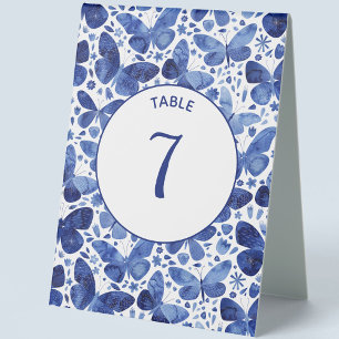 Butterfly Watercolor Blue Table Tent Sign
