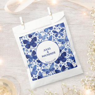 Butterfly Watercolor Blue Wedding Favour Bag