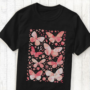 Butterfly Watercolor Blush Pink T-Shirt