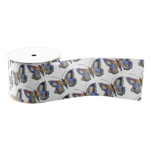 Butterfly watercolor grosgrain ribbon