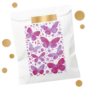 Butterfly Watercolor Magenta Hot Pink Favour Bag