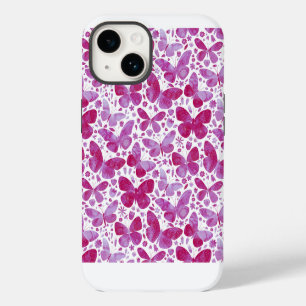 Butterfly Watercolor Magenta Pink iPhone 14 Case