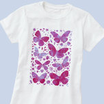 Butterfly Watercolor Magenta Pink T-Shirt<br><div class="desc">Magenta pink and white watercolor butterfly painting. Original art by Nic Squirrell.</div>