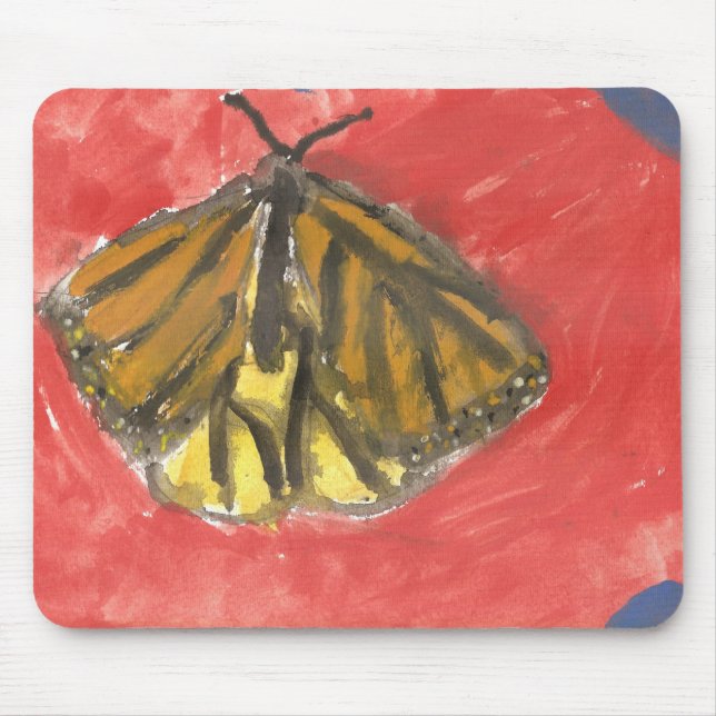 Butterfly Watercolor Mouse Pad (Front)