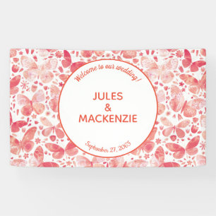 Butterfly Watercolor Pink Banner