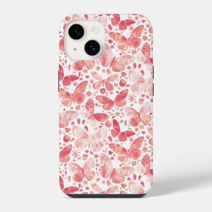 Butterfly Watercolor Pink iPhone 14 Case